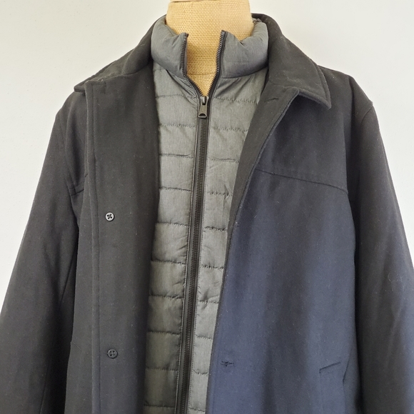 NWT Tommy Hilfiger Gray Melton Car Coat with attached Vest Size XL $275 - Picture 9 of 16